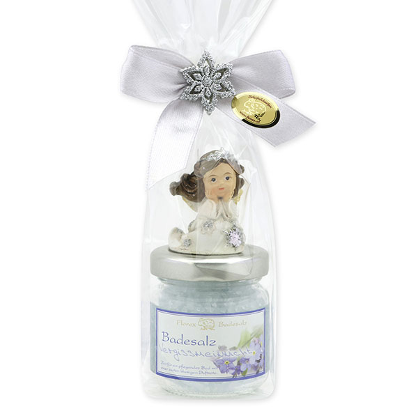 Bath salt 60g decorated with an angel in a cellophane bag, Forget-me-not 