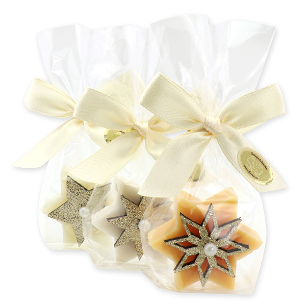 Sheep milk soap star 20g decorated with a star in a cellophane, Classic/quince 