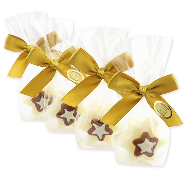 Sheep milk soap star 20g decorated with gingerbread decorations in a cellophane, Classic 