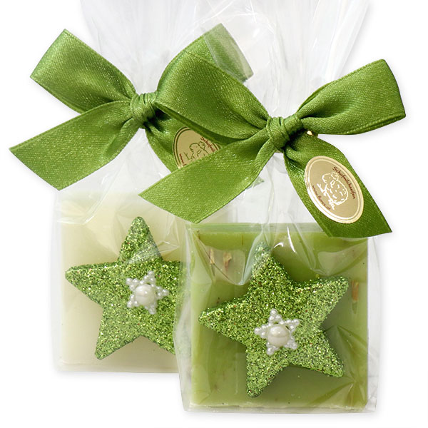 Sheep milk soap 35g decorated with a star in a cellophane, Classic/verbena 