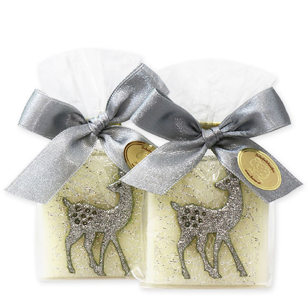 Sheep milk soap 35g decorated with a deer in a cellophane, Classic 