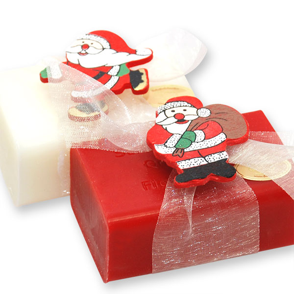 Sheep milk soap 100g, decorated with Santa Claus, Classic/pomegranate 