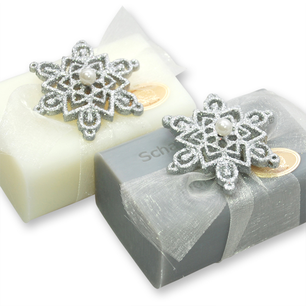 Sheep milk soap 100g, decorated with a snowflake, Classic/men soap 