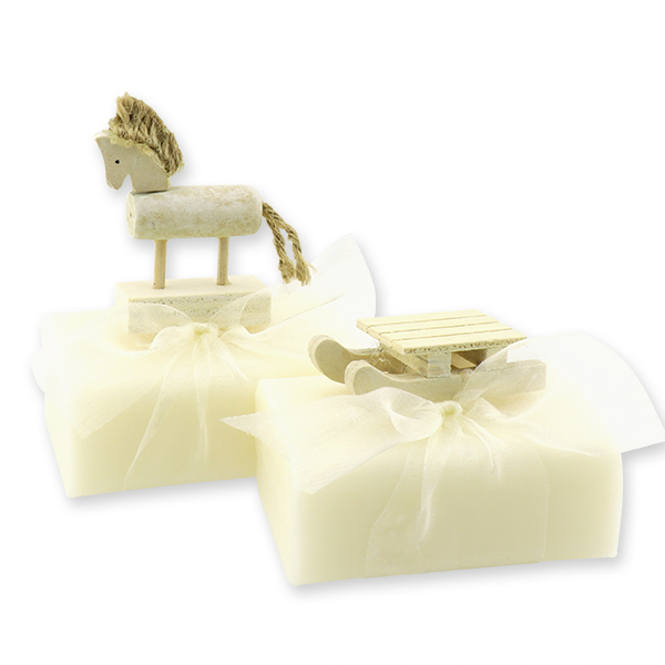 Sheep milk soap 100g, decorated with a rocket horse, Classic 