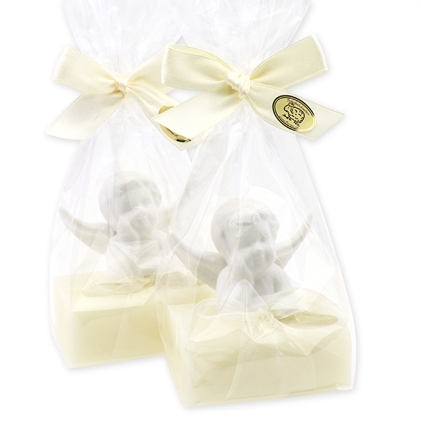 Sheep milk soap 100g decorated with angel in a cellophane, Classic 