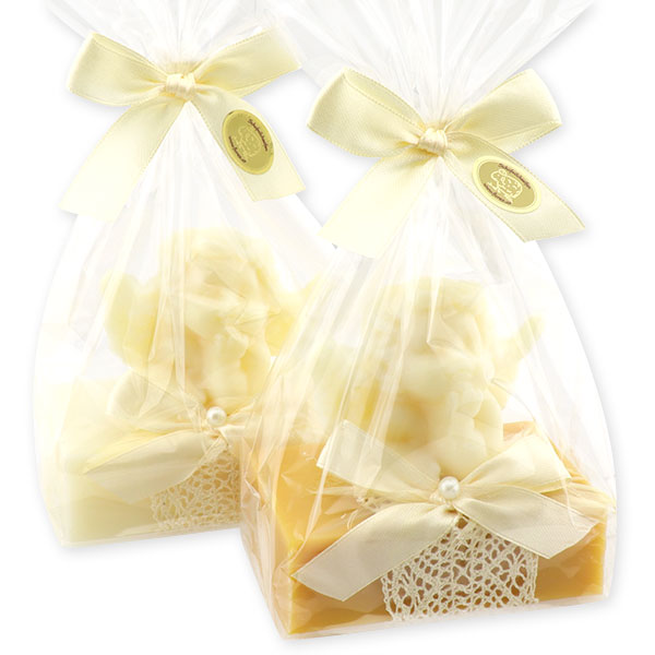 Sheep milk soap 150g decorated with a soap angel 50g in a cellophane, Classic/quince 