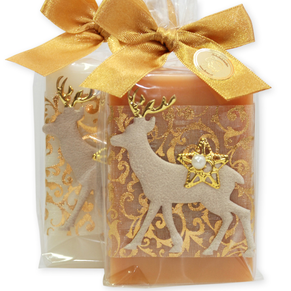 Sheep milk soap 150g decorated with a deer in a cellophane, Classic/quince 