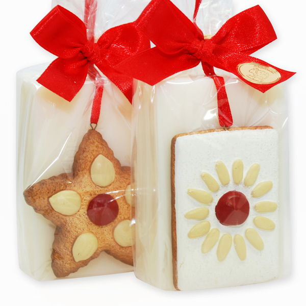 Sheep milk soap 150g, decorated with gingerbread decoration in a cellophane, Classic 