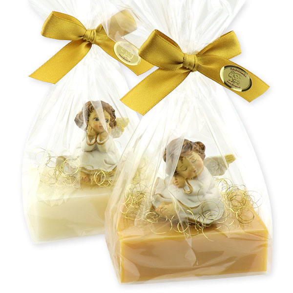 Sheep milk soap 150g decorated with an angel in a cellophane, Classic/quince 