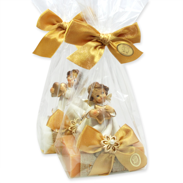 Sheep milk soap 150g decorated with an angel in a cellophane, Classic/quince 