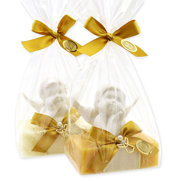 Sheep milk soap 150g decorated with an angel in a cellophane, Classic/quince 