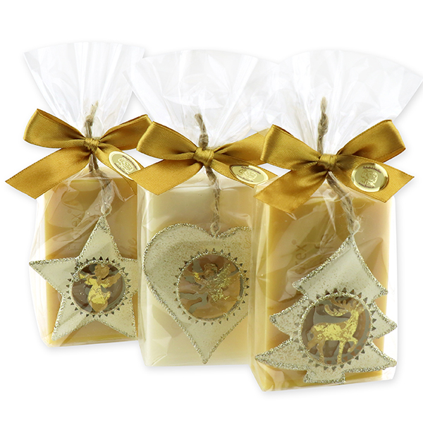 Sheep milk soap 150g decorated with a christmas motives in a cellophane, Classic/swiss pine 