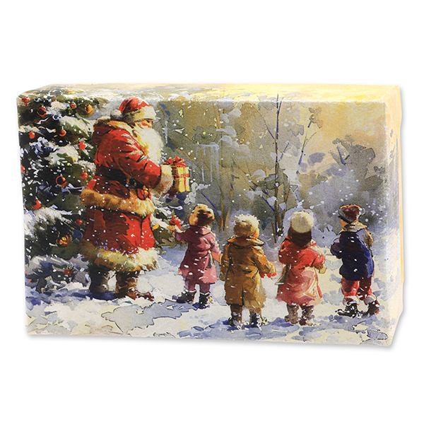 Schafmilchseife eckig 150g Winterzauber "Weihnachtszauber-Motiv 15" 