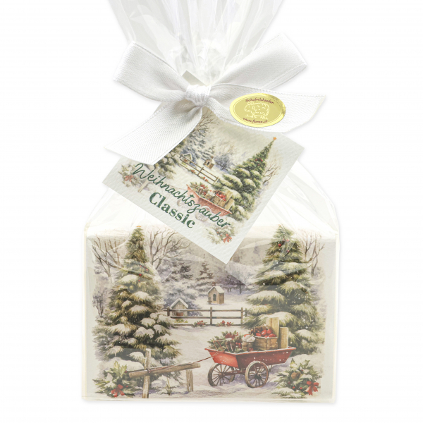 Schafmilchseife eckig 150g Classic "Weihnachtszauber-Motiv 19" in Cello 