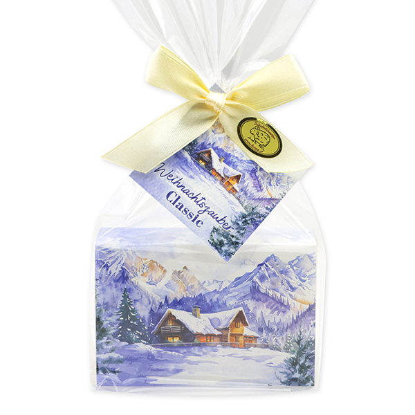 Schafmilchseife eckig 150g Classic "Weihnachtszauber-Motiv 30" in Cello 