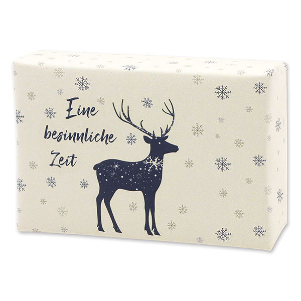 Schafmilchseife eckig 150g  "Bunte Festtage Motiv 1", Zirbe 