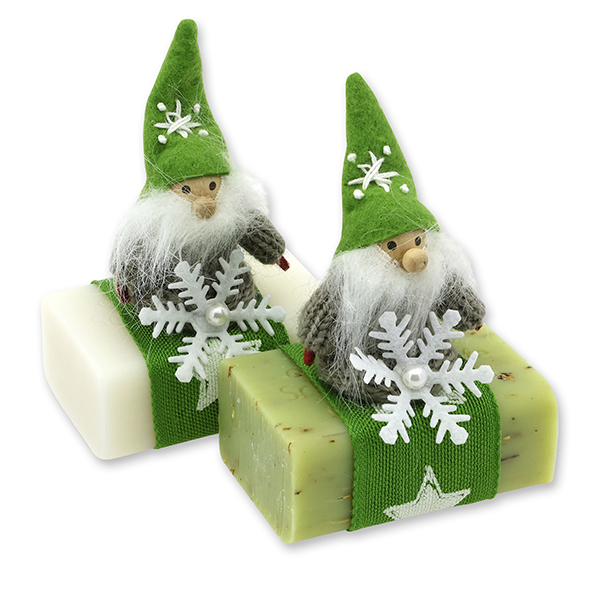 Sheep milk soap 100g decorated with a gnome, Classic/verbena 