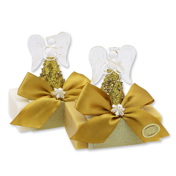 Sheep milk soap 150g decorated with an glass angel, Classic/swiss pine 