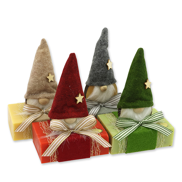 Sheep milk soap 150g decorated with a gnome, sorted 