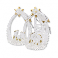 Glas-Weihnachtskrippe silber 