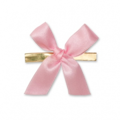 Satined bow 15mm, rose, handknotted 