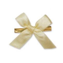 Satined bow 15mm, beige, handknotted 