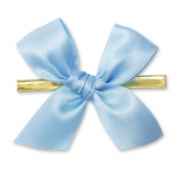 Satined bow 25mm, baby blue, handknotted 