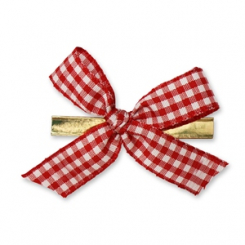 Wiener Mascherl 15mm, rot-kariert, handgeknüpft 