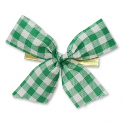 Satined bow 25mm, green-checkered, handknotted 