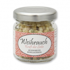 Incense mix 30g in a glass jar, "Kraft der Liebe" 