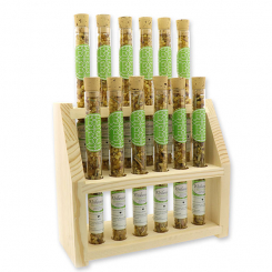 Aufsteller Holz befüllt mit Weihrauchmischung 18g in der Phiole, Besinnlichkeit 