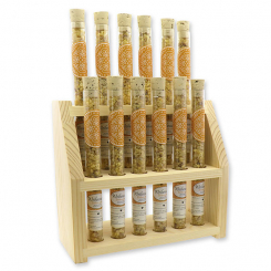 Aufsteller Holz befüllt mit Weihrauch 18g in der Phiole, Eritrea grob 