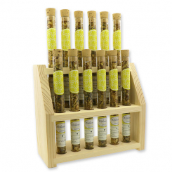 Aufsteller Holz befüllt mit Weihrauchmischung 18g in der Phiole, Gute Laune 