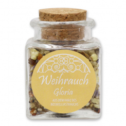 Incense mix 28g in a square glass jar with a plug cork, "Gloria" 