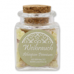 Incense 28g in a square glass jar with a plug cork, "Äthiopien Premium" 