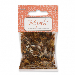 Myrrh 25g in a cellophane bag with a card, Pure Myrrh 