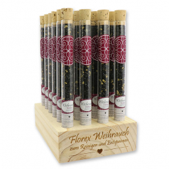 Wooden stand filled with incense mix 18g in a vial, "Vatikan" 