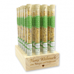 Aufsteller Holz befüllt mit Weihrauch 18g in der Phiole, Eritrea fein 