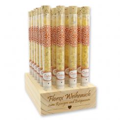 Aufsteller Holz befüllt mit Räucherwerk 18g in der Phiole, Copal 