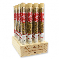 Aufsteller Holz befüllt mit Weihrauchmischung 18g in der Phiole, Caspar 