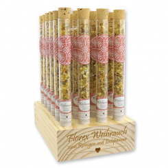 Aufsteller Holz befüllt mit Weihrauchmischung 18g in der Phiole, Reinigung 