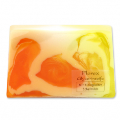 Handmade glycerin-soap 90g in cello, apricot 