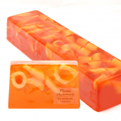 Handmade glycerin-soap block ca. 1,80kg, orange 