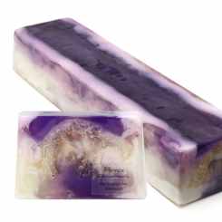 Handgemachte Glycerinseife mit Luffa 90g in Folie, Lavendel 