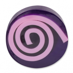 Handgemachte Glycerinseife mit Spirale 90g in Folie, Lavendel 