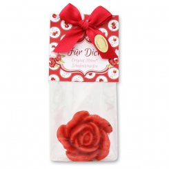 Schafmilchseife Rose Florex 54g in Cello "Für Dich", Rose mit Blüten 