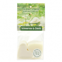 Schafmilchseife Herz mittel 4x23g in Cello "Naturzauber Motiv 3, Classic/Schneerose 