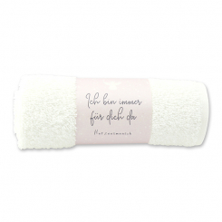 Gästehandtuch 30x50cm "Ich bin immer für dich da - Herzensmensch", weiß 