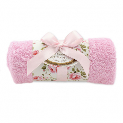 Gästehandtuch gerollt 30x50cm "Vintage-Motiv 205", rosa 
