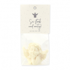 Sheep milk soap angel 50g "Sei stark und mutig..." , Classic 